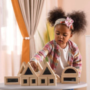 Drevené kocky zrkadlové - 16 kusov Viga