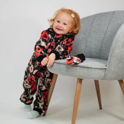 Rastúca softshellová kombinéza s fleecom Vlčie maky čierna Esito