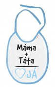 Nepremokavý podbradník Mama+Otec modrý Baby Nellys