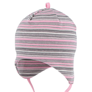 Dievčenská dojčenská čiapka viazacia s prúžkami RDX Ružové prúžky