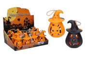 Dekorácia Halloween tekvica 11 x 6,5 cm svietiaca
