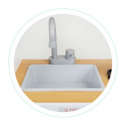 Detská drevená kuchynka s LED osvetlením a hrncami