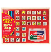Drevená sada pečiatok s pastelkami 32 ks Melissa & Doug