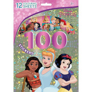 100 samolepiek s omaľovánkovými listami Disney Princezné