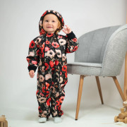 Rastúca softshellová kombinéza s fleecom Vlčie maky čierna Esito