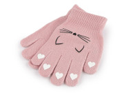 Detské pletené rukavice mačka
