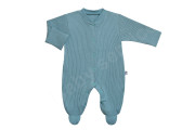 Bavlnený overal s rukavičkami Pruhy modrá Baby Service