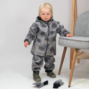 Detská softshellová bunda Duo Dino dobrodruh - šedá Esito