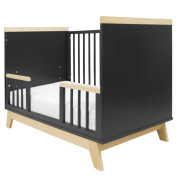 Detská postieľka so zábranou Marcus 120 x 60 cm grafit/prírodný New Baby