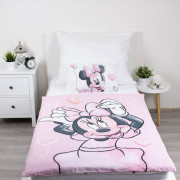 Obliečky do postieľky Minnie Blush Pink 100 x 135, 40 x 60 cm Jerry Fabrics