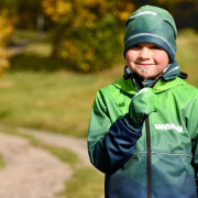 Detské softshellové rukavice Mozaika - zelená Wamu