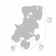 Skladací kočík pre dvojčatá bábiky s taškou Verona - 72 cm DeCuevas