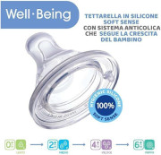 Fľaša dojčenská Well-being silikón 330 ml Chicco