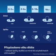 Cumlík svietiaci silikónový dynamický 2 ks Teddy Love 0 - 6 m Lovi