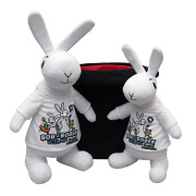 Králiky Bob a Bobek vo filmových tričkách a klobúku, 3 dielna sada,