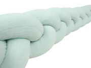 Mušelínový mantinel vrkoč 200 cm Babymatex – chránič do postieľky Mint