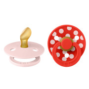 Anatomický cumlík z prírodného kaučuku Colour Polka 2 ks 0 - 6 mesiacov Bibs