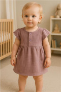 Dojčenské mušelínové šaty New Baby lavender