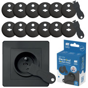 Ochranné kryty na elektrické zásuvky set 12 ks + 2x kľúče Sipo