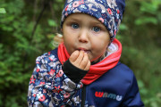 Fleecová čiapka detská Líšky tmavo modrá Wamu