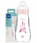 Detská antikoliková sklenená fľaša Feel Good 260 ml MAM