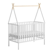 Detská buková postieľka 120x60 cm biela Teepee