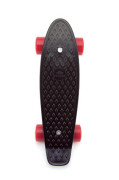 Skateboard - pennyboard 43cm, nosnosť 60kg plastovej osi, čierna, červená kolesá