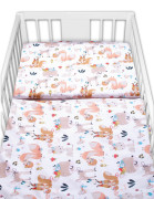 3-dielna sada Mantinel s obliečkami Rozprávkové zvieratká biela Baby Nellys