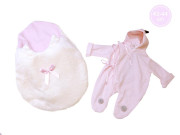 Obleček pre bábiku bábätko New Born veľkosti 43-44 cm Llorens 1dielny ružový