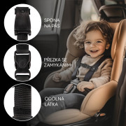Zámok bezpečnostných pásov pre autosedačky Deluxe Black Zopa