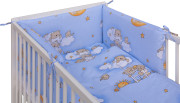 Detská postieľka s kompletnou výbavou 120 x 60 cm, mráčik modrá Scarlett