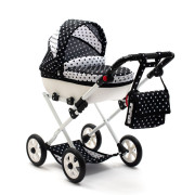 Detský kočík pre bábiky New Baby Comfort bielo-čierny