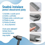 Ochranná páska penová šedá na ochranu hrán a rohov skleneného nábytku 1 ks (2 m) Sipo