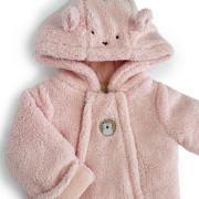 Zimná dievčenská dojčenská kombinéza, kapucňa s ušami Pidilidi Pink