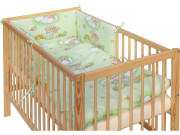 Detská postieľka s kompletnou výbavou 120 x 60 cm, mráčik zelená Scarlett