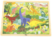 Drevené puzzle 48 dielikov Viga - dinosaury