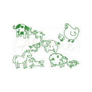 Detské pečiatky s príbehom Aladine Stampo MINOS, 10 ks - Domáce zvieratká