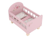 Postieľka pre bábiky drevená s perinkou Pink Little Dutch