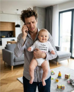 Body s potlačou New Baby a zavolaj MAMKU! - darčekové balenie