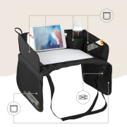 Skladací stolík do auta s vreckom na tablet čierny Sipo