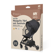 Uni sieťka proti hmyzu & slnečná clona na kočík 2 v 1 Sipo