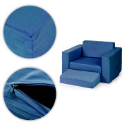 Kreatívna detská pohovka z mäkkých vankúšov - skladací modulárny set 8 dielov - tm. modrá