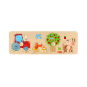Drevené vkladacie puzzle s úchytom Farma Haba