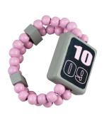 Hodinky náramkové drevené obojstranné ružové Detoa