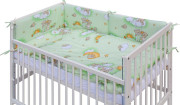 Detská postieľka s kompletnou výbavou 120 x 60 cm, mráčik zelená Scarlett