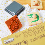 Drevené pečiatky s držiakom Savana 9 ks