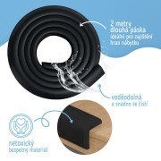 Ochranná páska penová na ochranu hrán a rohov nábytku 2 m Sipo