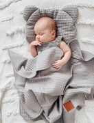 Waflová letná súprava vankúšika s prikrývkou Šedá Infantilo