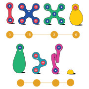 Magnetická stavebnica 42 kusov Clixo Rainbow