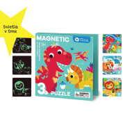 Magnetické svietiace puzzle 3v1 Dinosaury Jarmelo